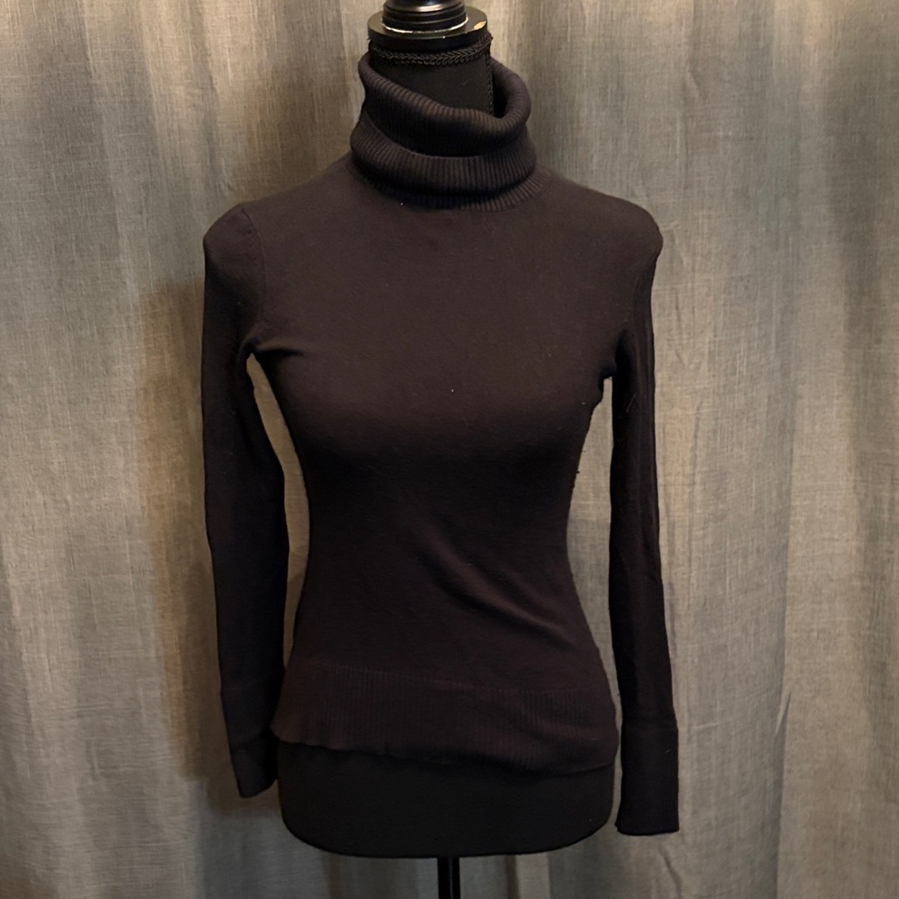 Banana Republic Black Cowl Neck Slim-Fit Turtleneck Sweater